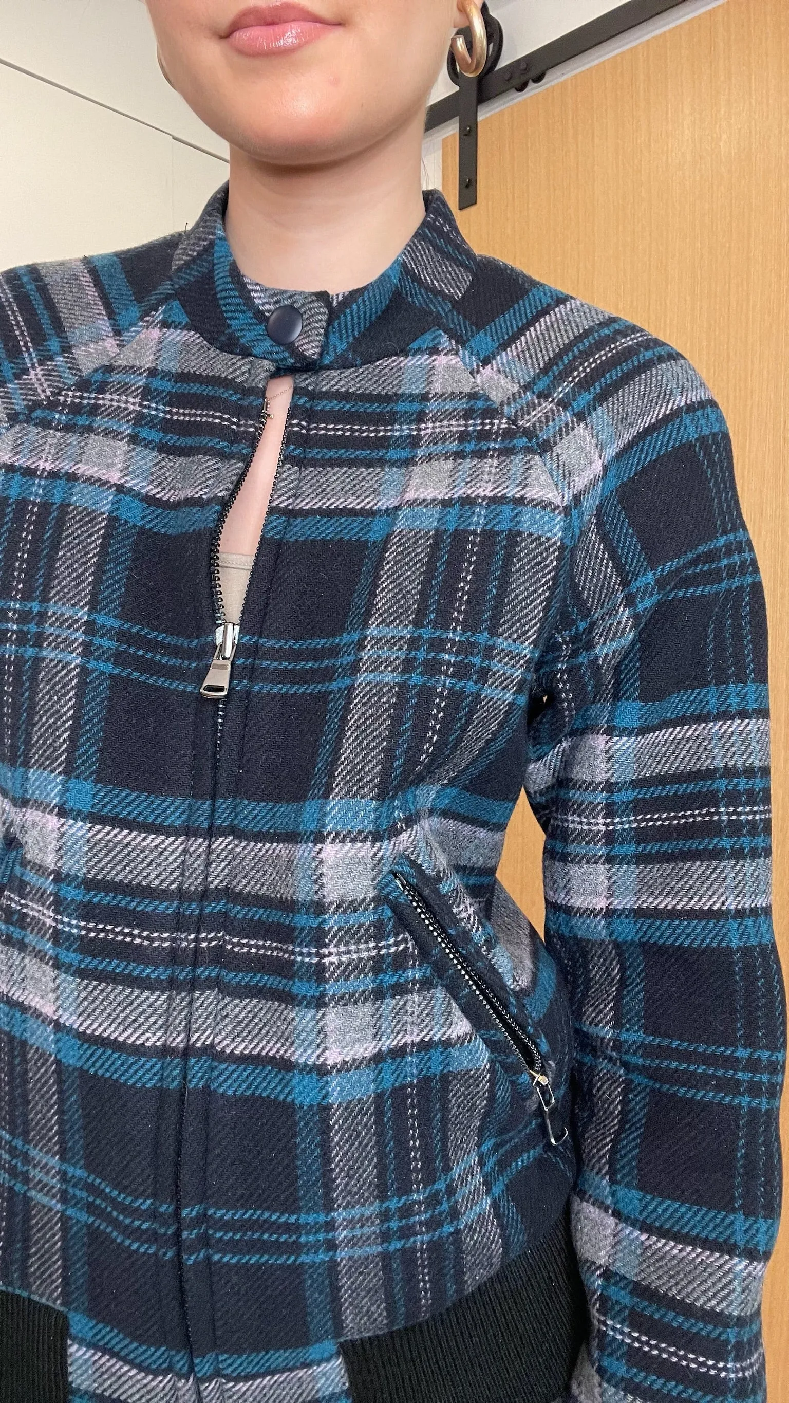 Plaid Bomber Jacket - XS