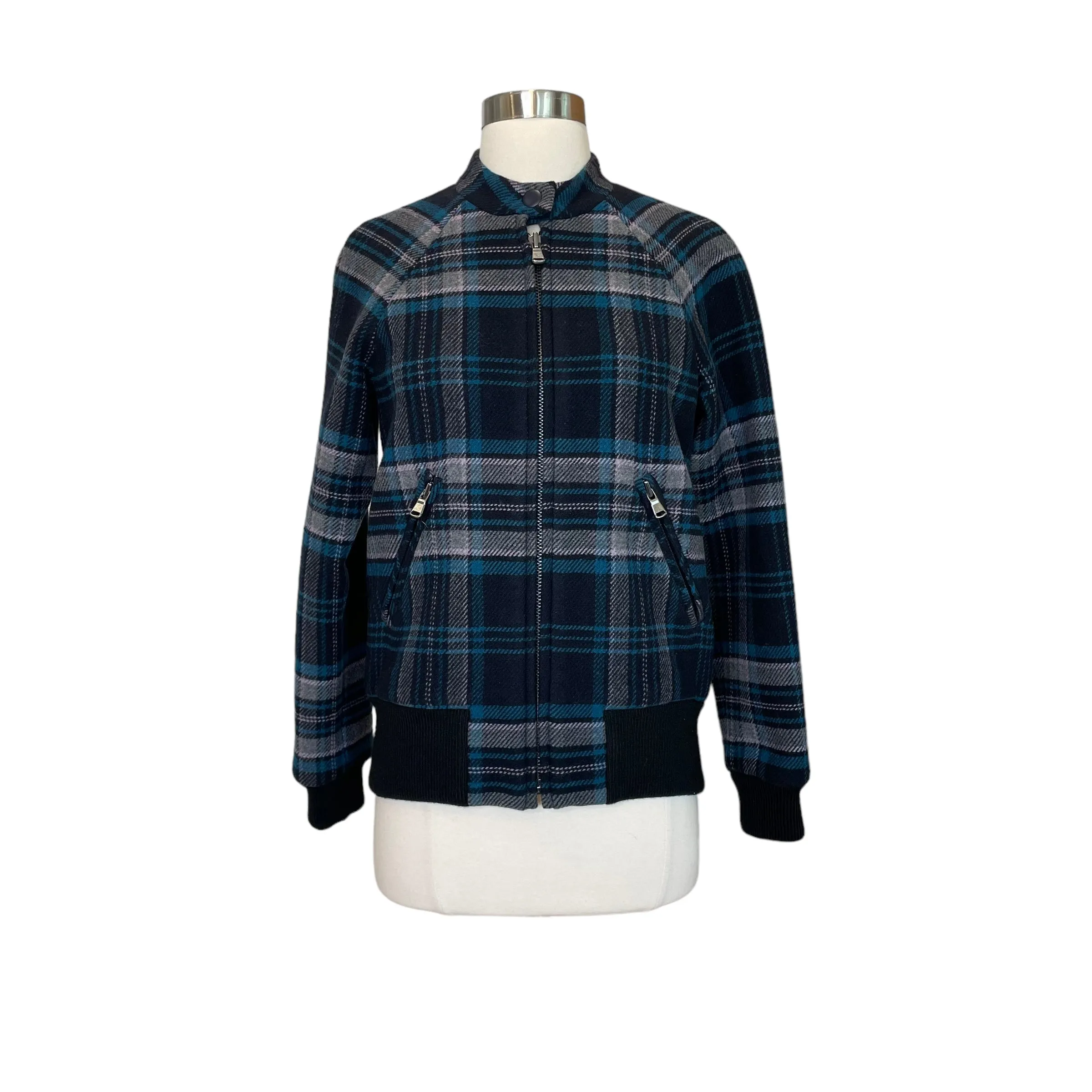 Plaid Bomber Jacket - XS