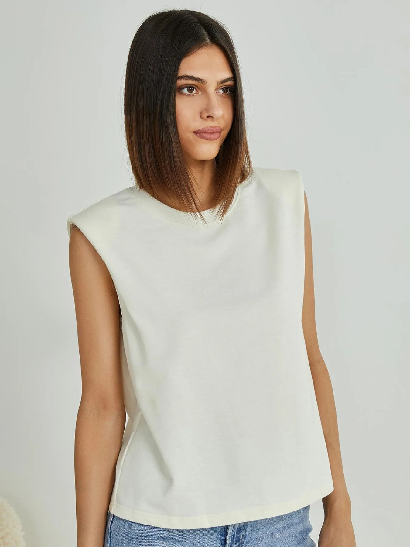 Plain Cap Sleeve Rib Tank Top