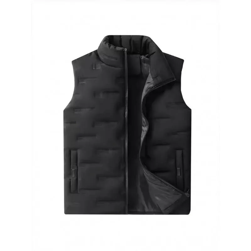 Plus Size Stand-up Collar Thermal Sleeveless Waistcoat Men