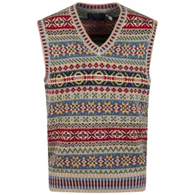 Polo Golf Fairisle Tan Multi Vest - SS23