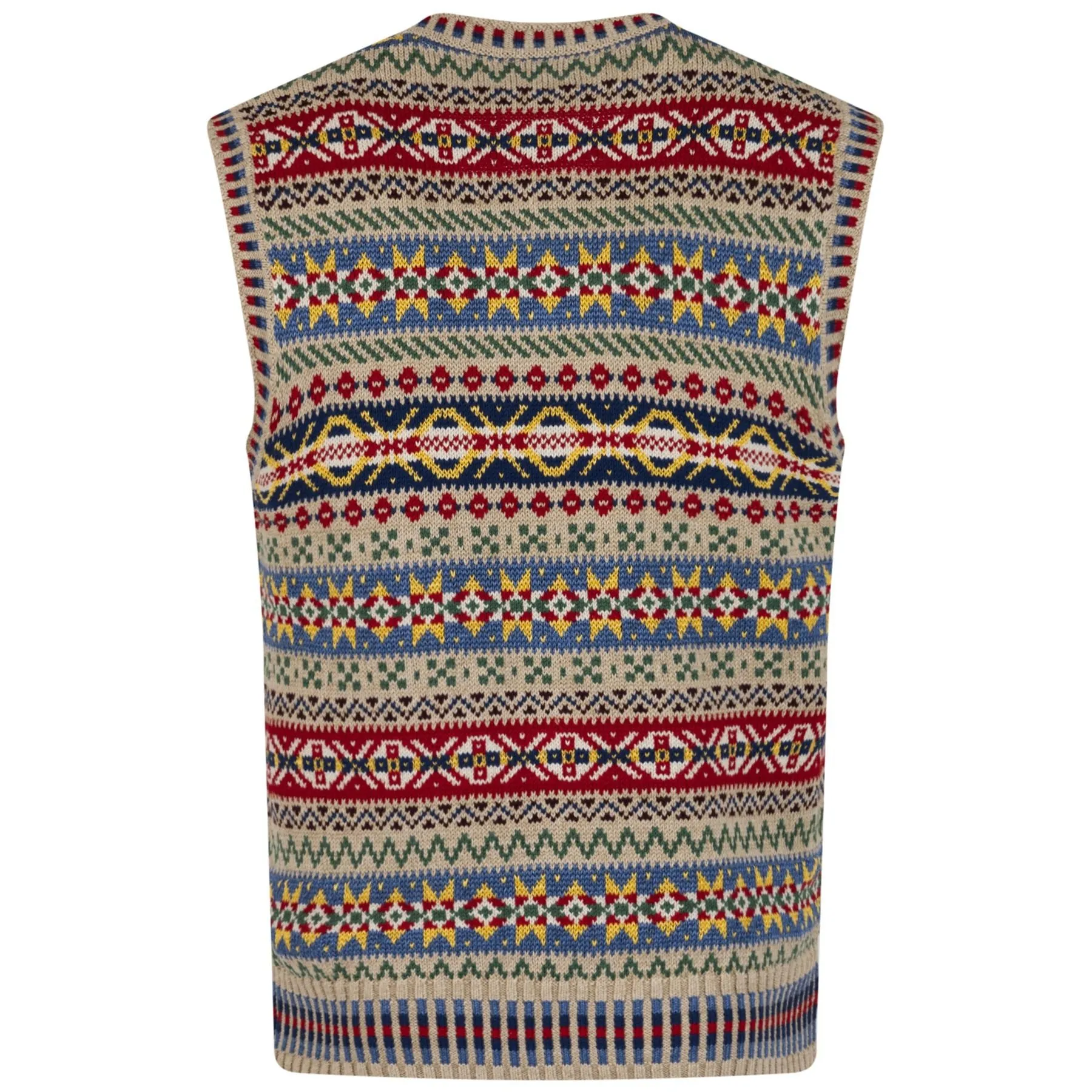 Polo Golf Fairisle Tan Multi Vest - SS23