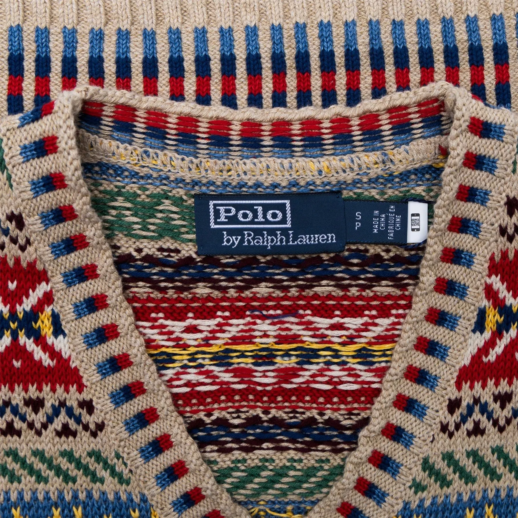 Polo Golf Fairisle Tan Multi Vest - SS23