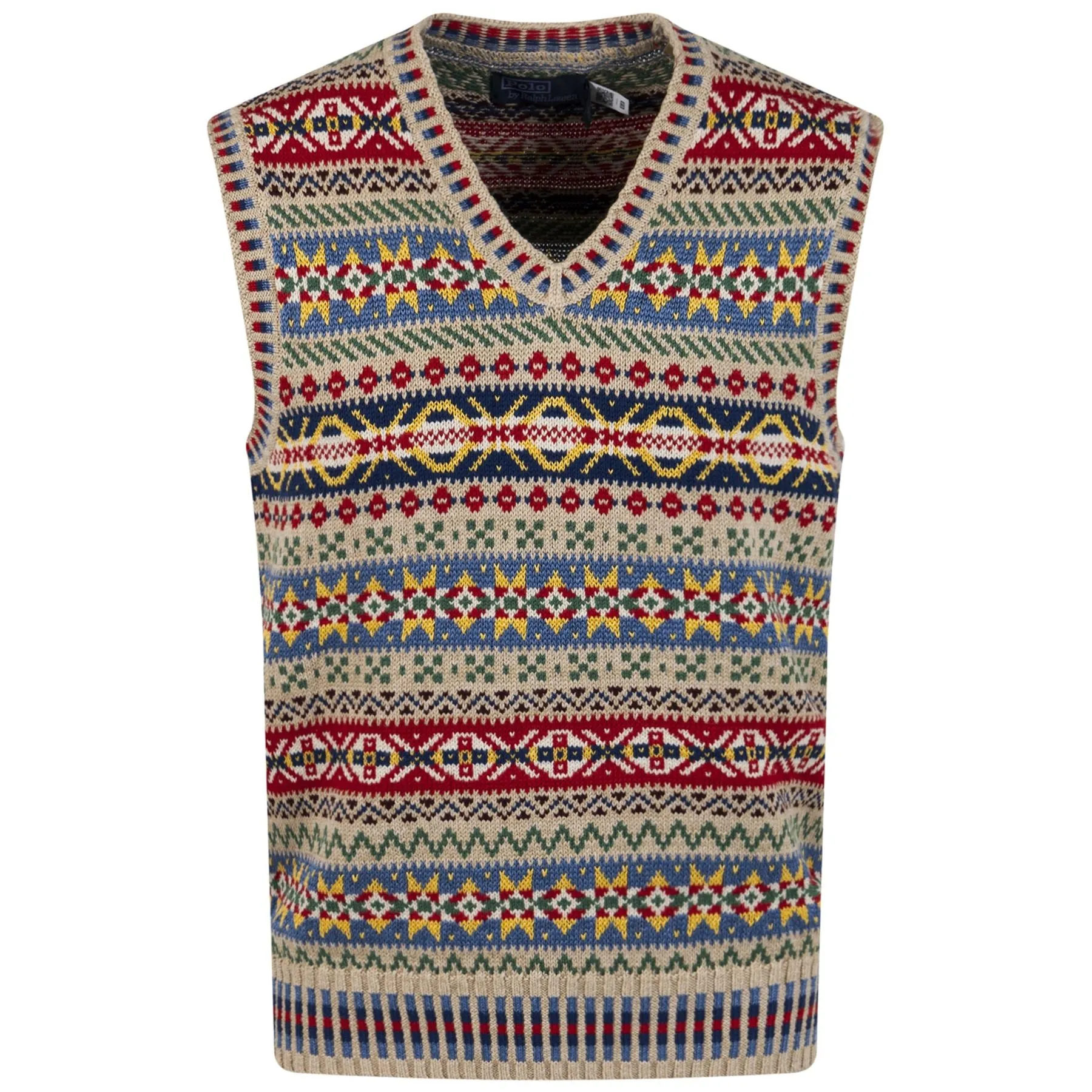 Polo Golf Fairisle Tan Multi Vest - SS23