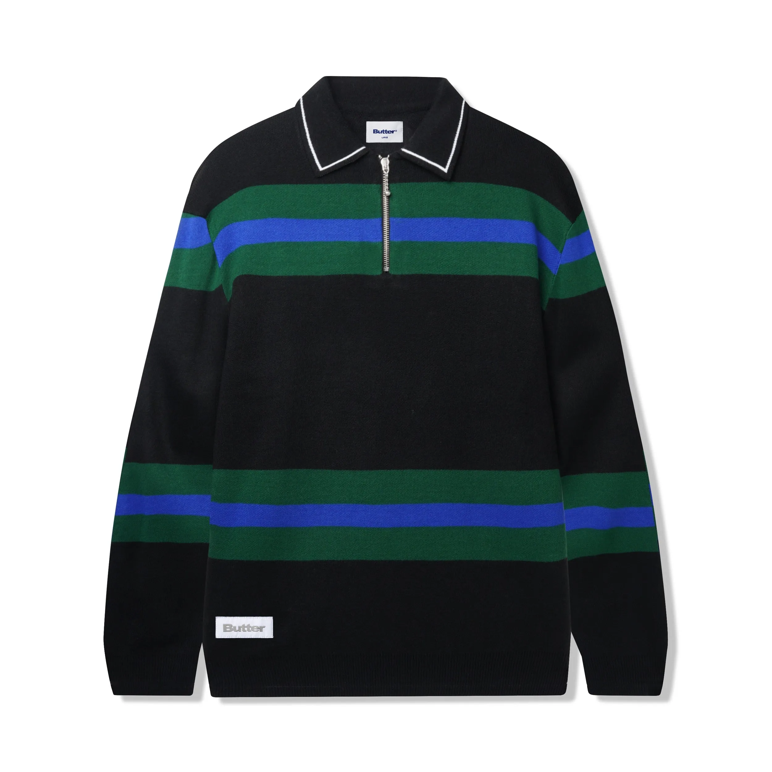 Polo Knit Sweater, Black