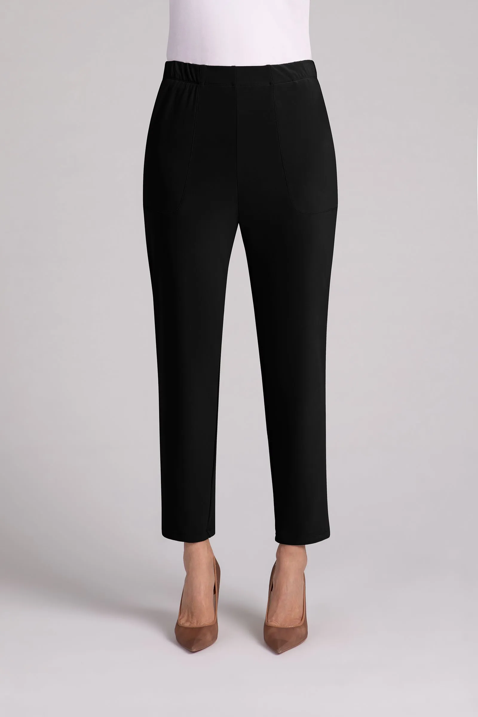 Ponte Easy Pull On Ankle Pant | Black