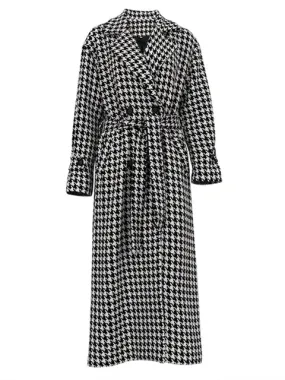 Pre Order:  Houndstooth Belted Trench Coat