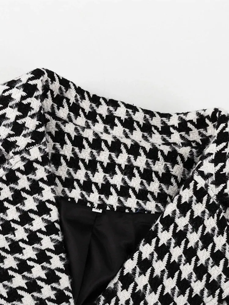 Pre Order:  Houndstooth Belted Trench Coat