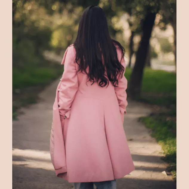 Priscilla Pink Wool Trench Coat Women