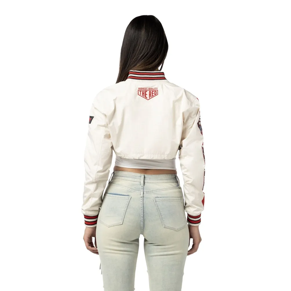 Racing Cropped Jacket - Oatmeal