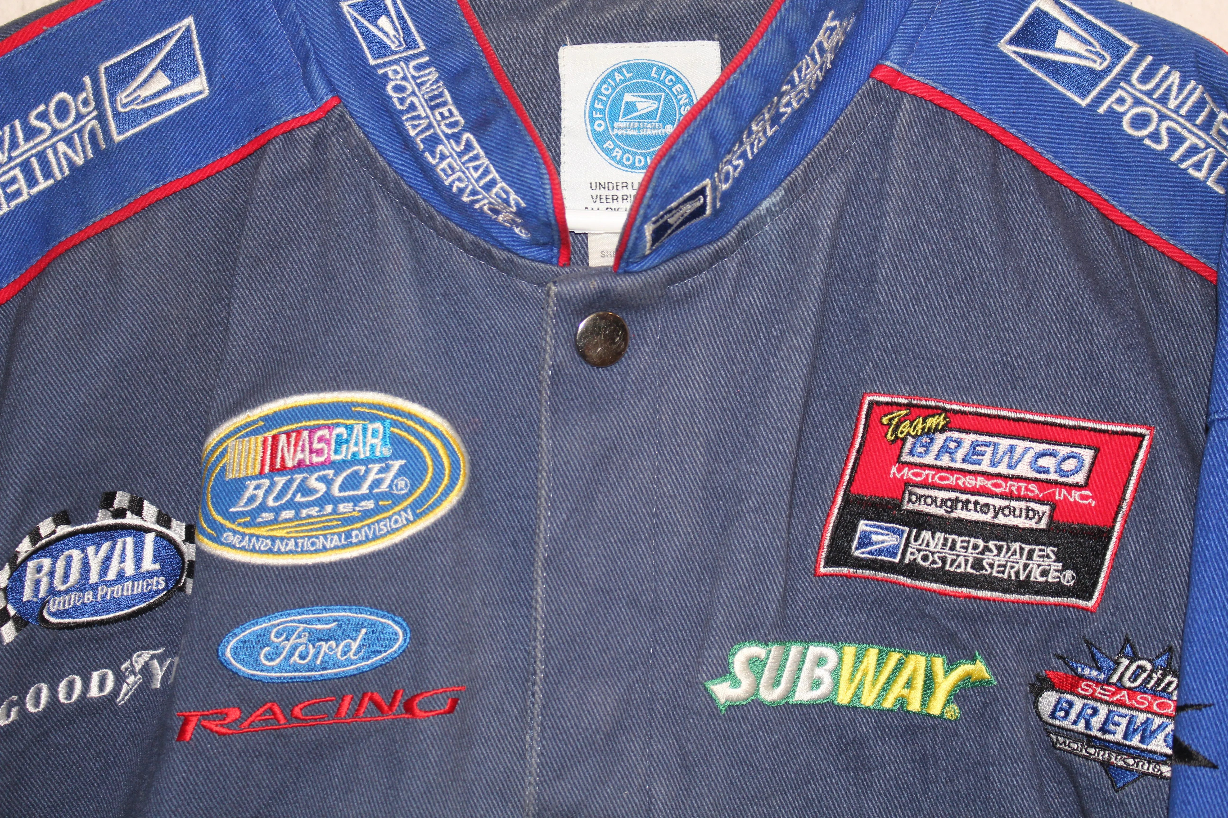 Rare USPS Postal Service Racing NASCAR Twill Jacket (L)