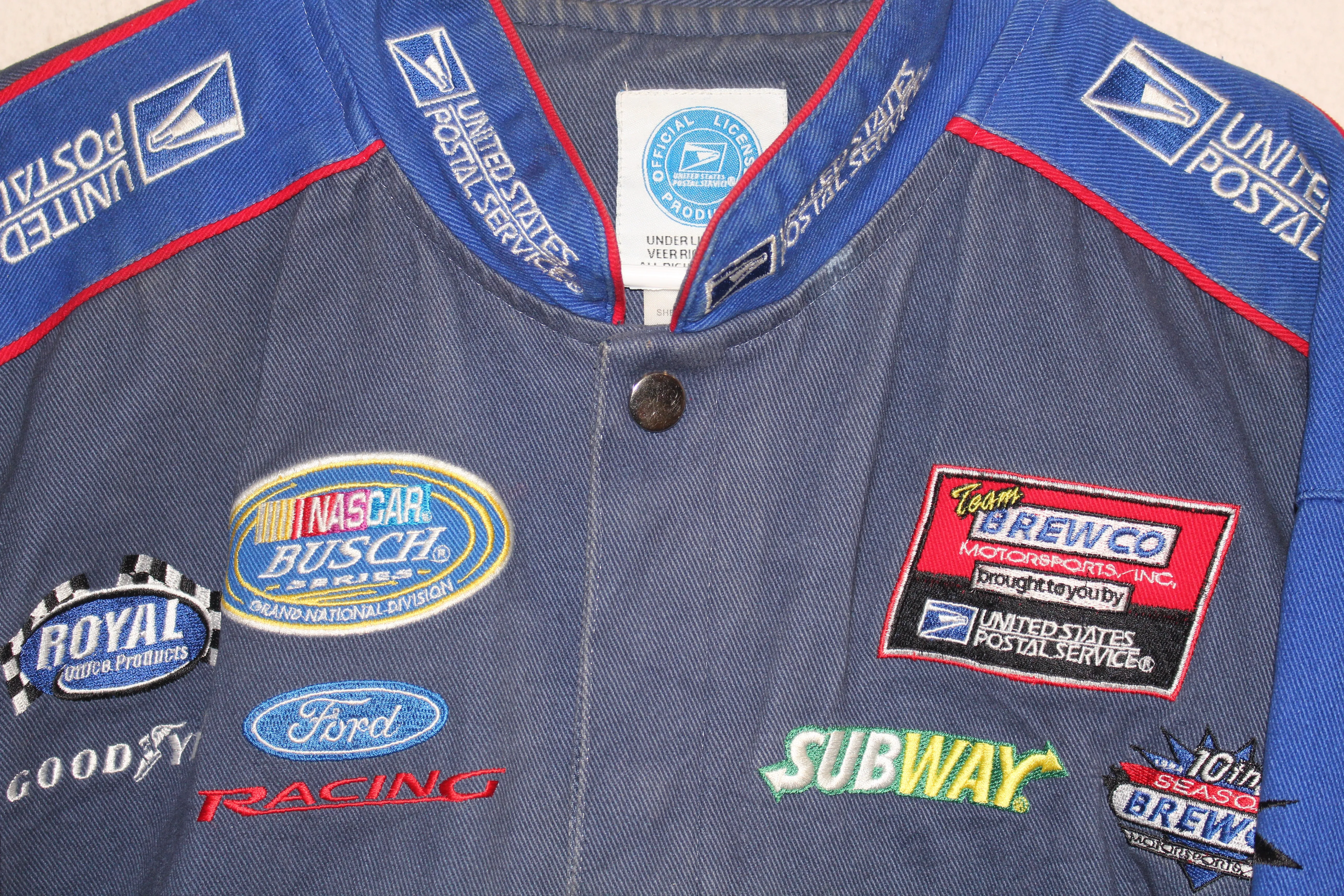 Rare USPS Postal Service Racing NASCAR Twill Jacket (L)