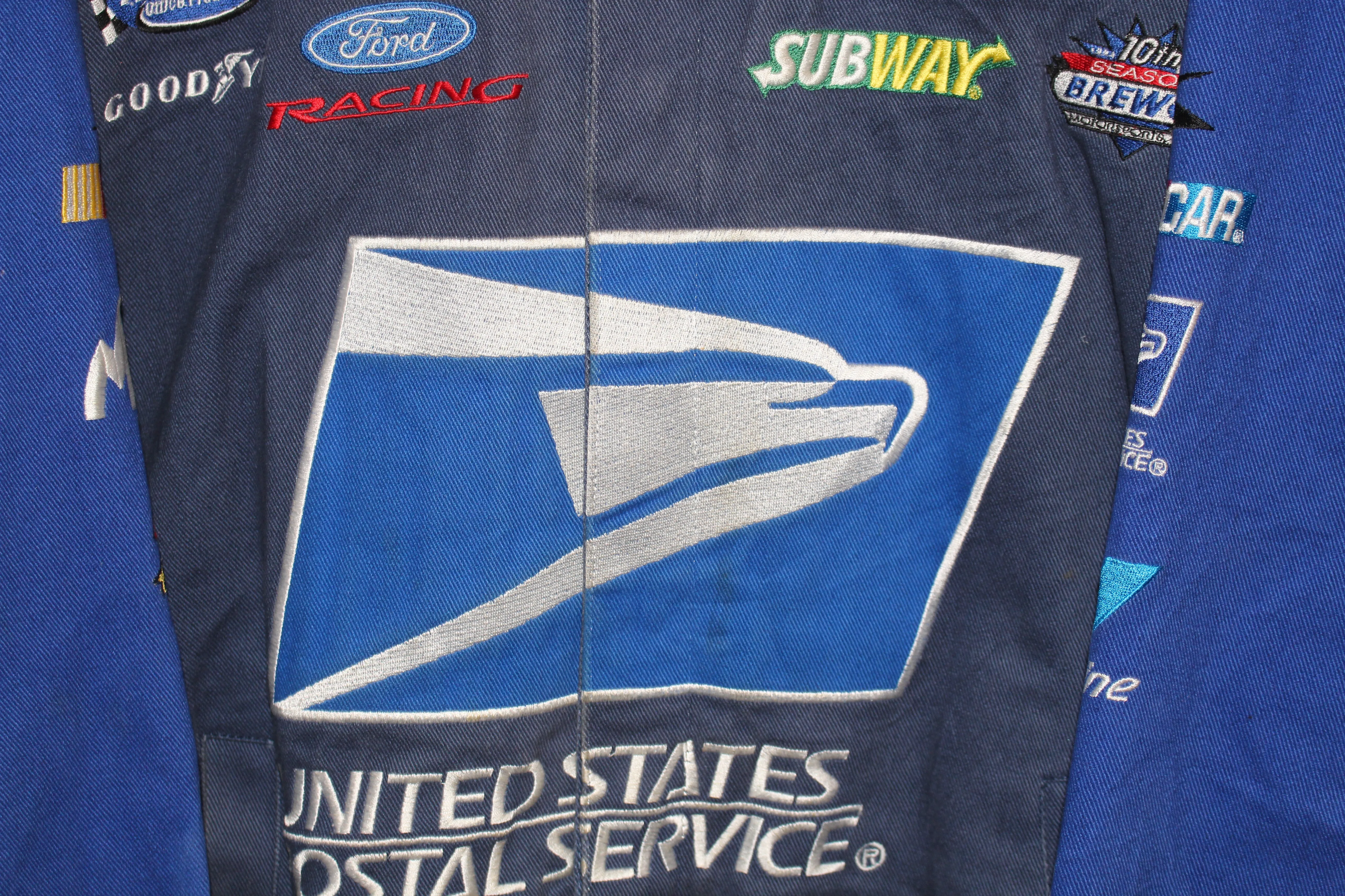 Rare USPS Postal Service Racing NASCAR Twill Jacket (L)