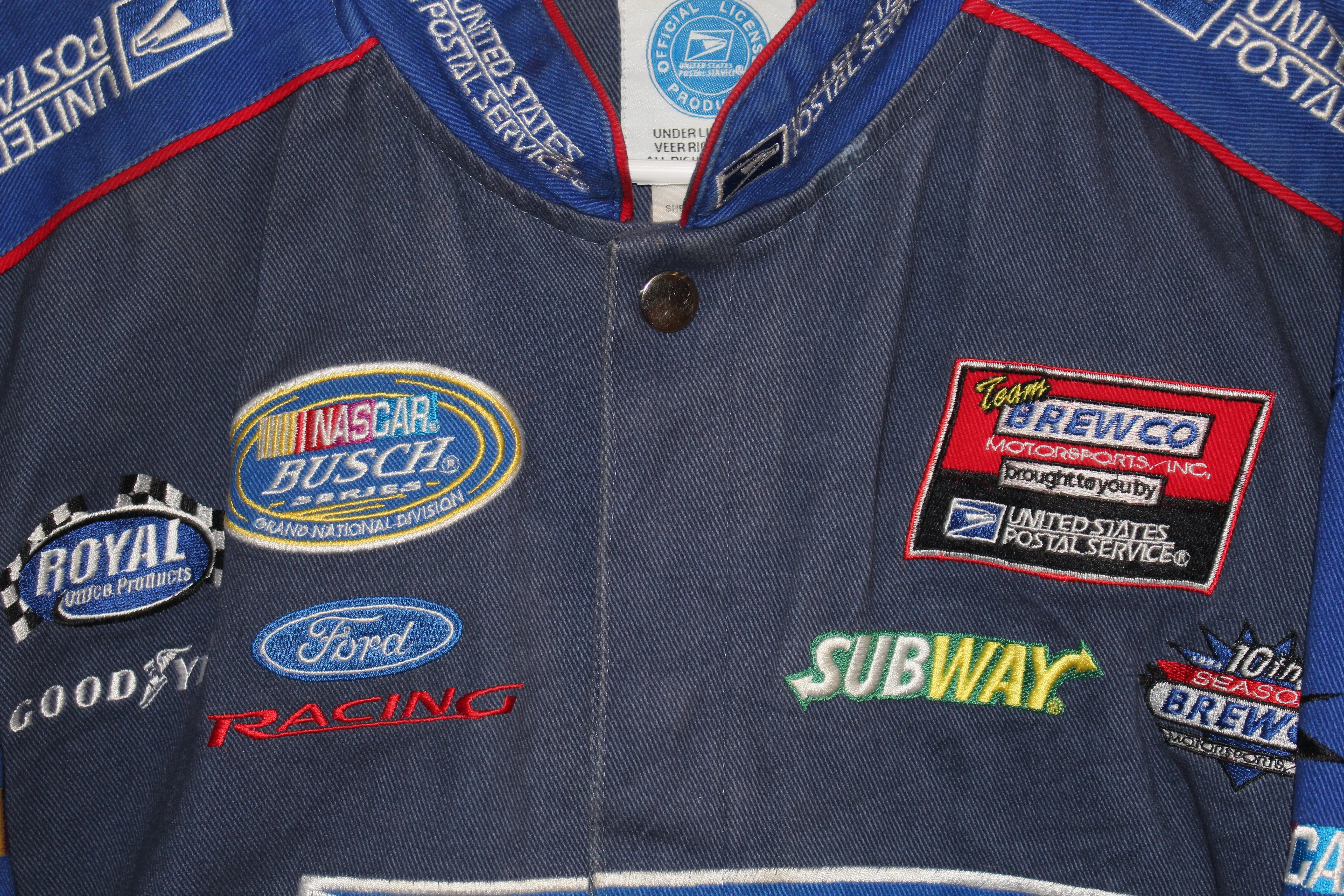 Rare USPS Postal Service Racing NASCAR Twill Jacket (L)