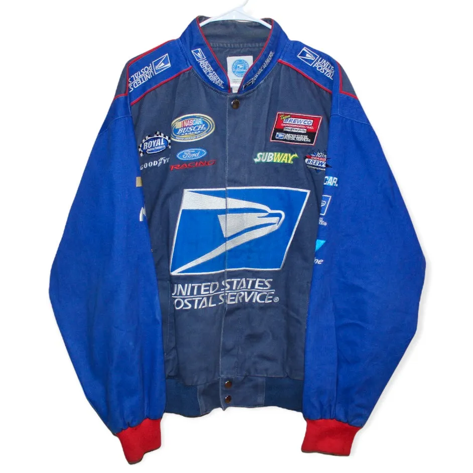 Rare USPS Postal Service Racing NASCAR Twill Jacket (L)