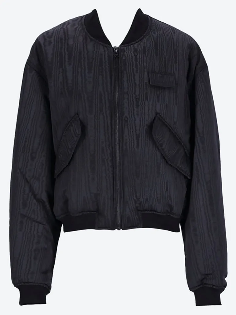 Recycled moire bomber jacket