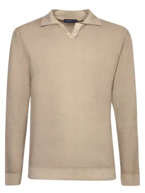 Sand Merino Polo Sweater