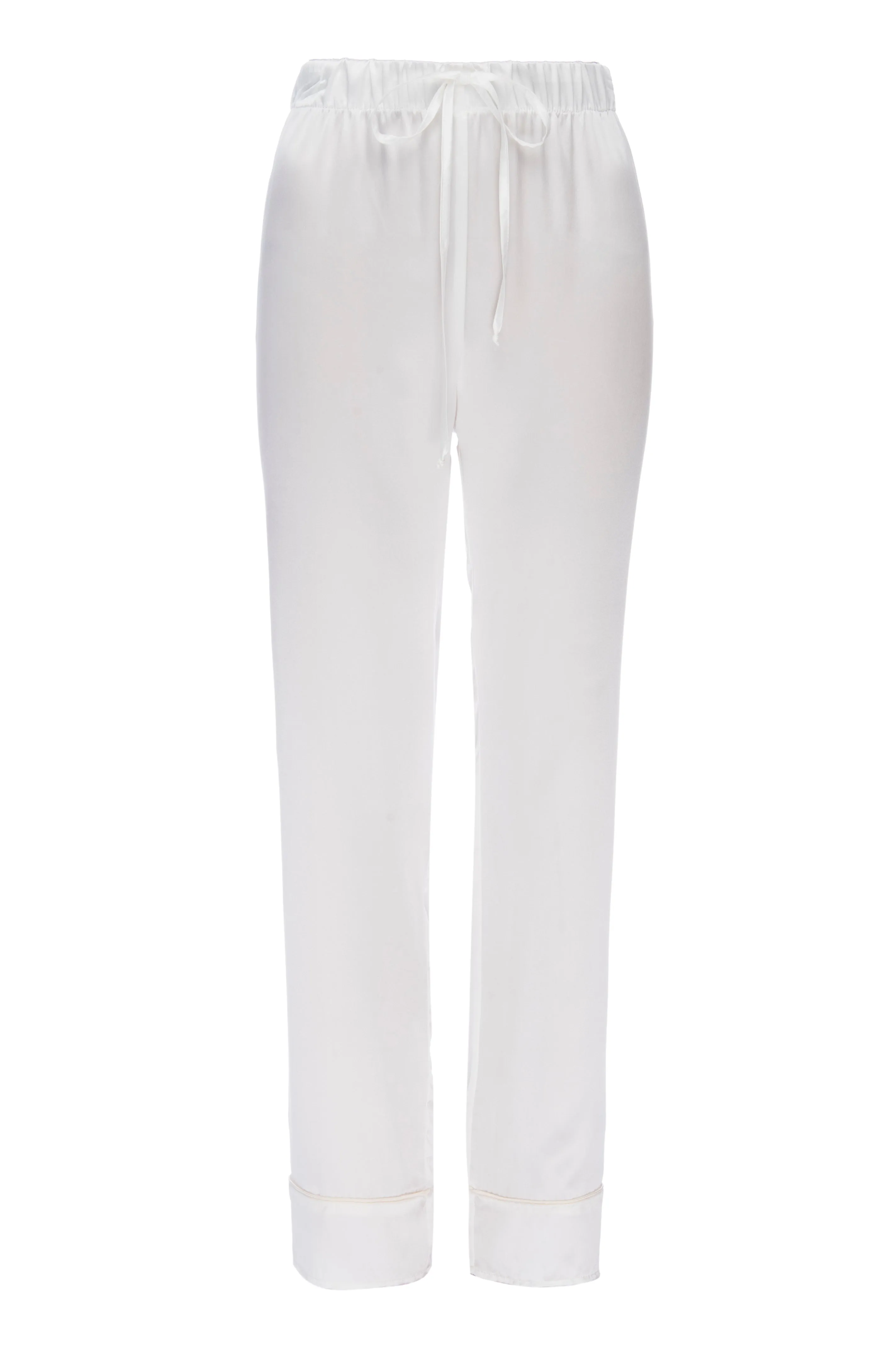 Silk Charmeuse Pants: Ivory