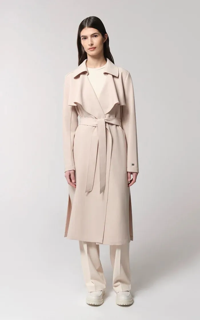 SOIA&KYO DIMITRA - Relaxed-Fit Belted Trench With Shirt Collar