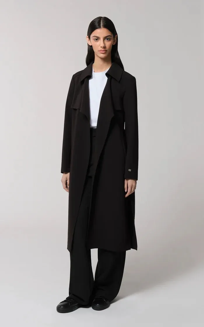 SOIA&KYO DIMITRA - Relaxed-Fit Belted Trench With Shirt Collar