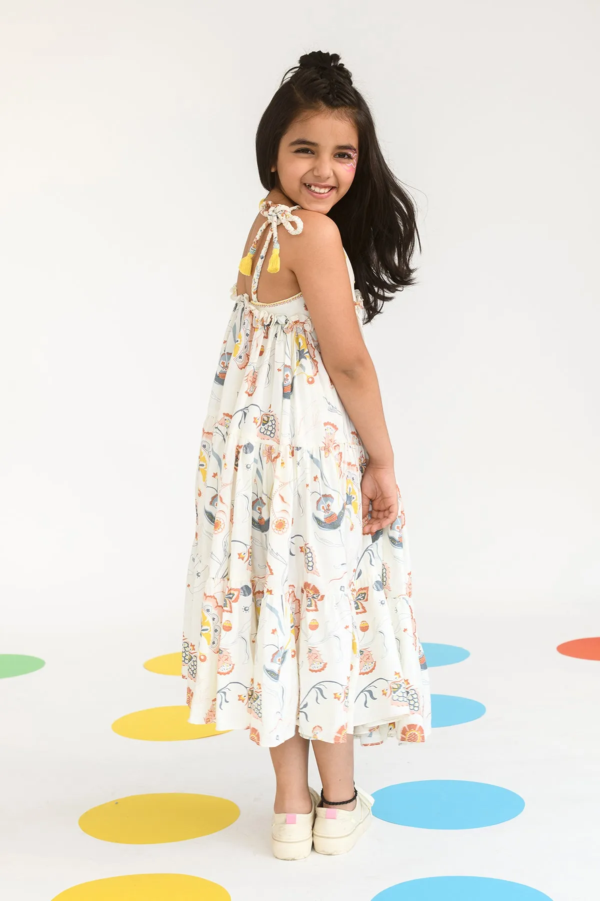 Sylvan Trail- Strappy Tiered Dress For Girls