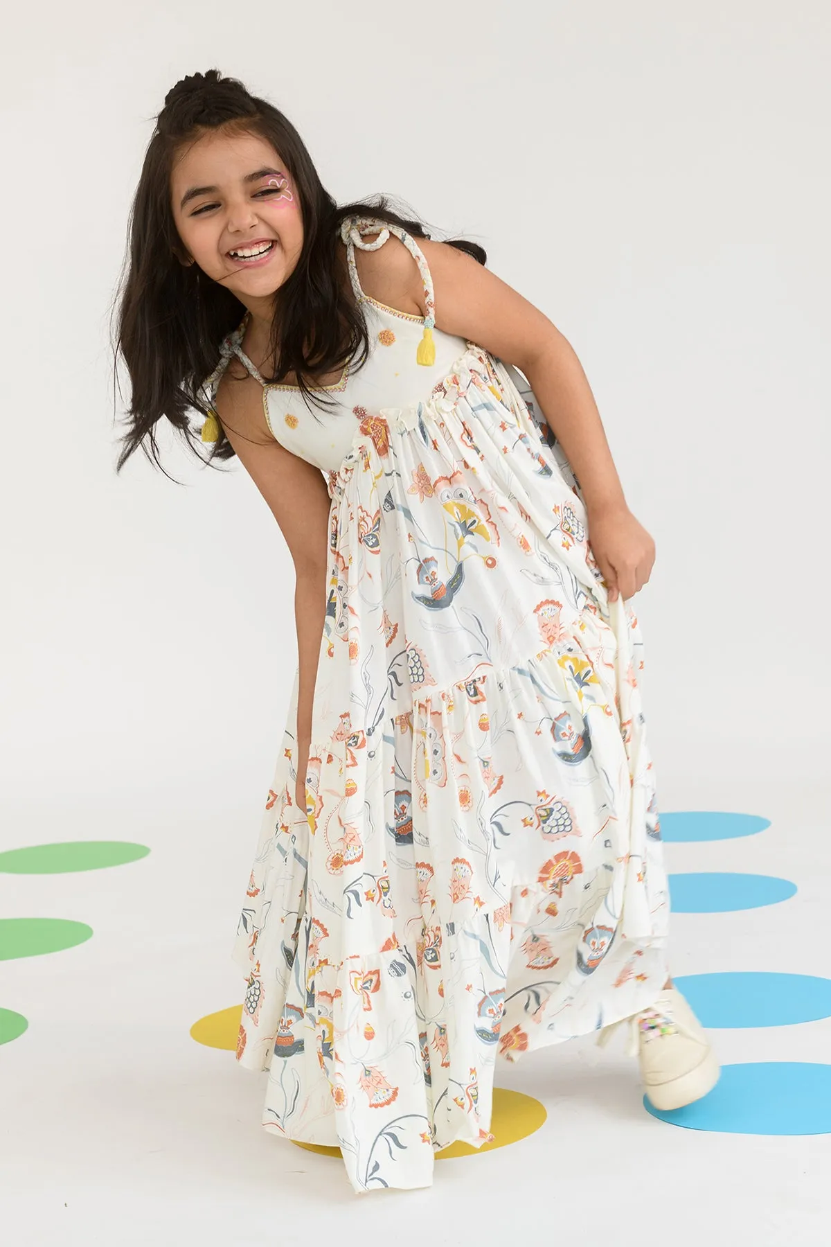 Sylvan Trail- Strappy Tiered Dress For Girls