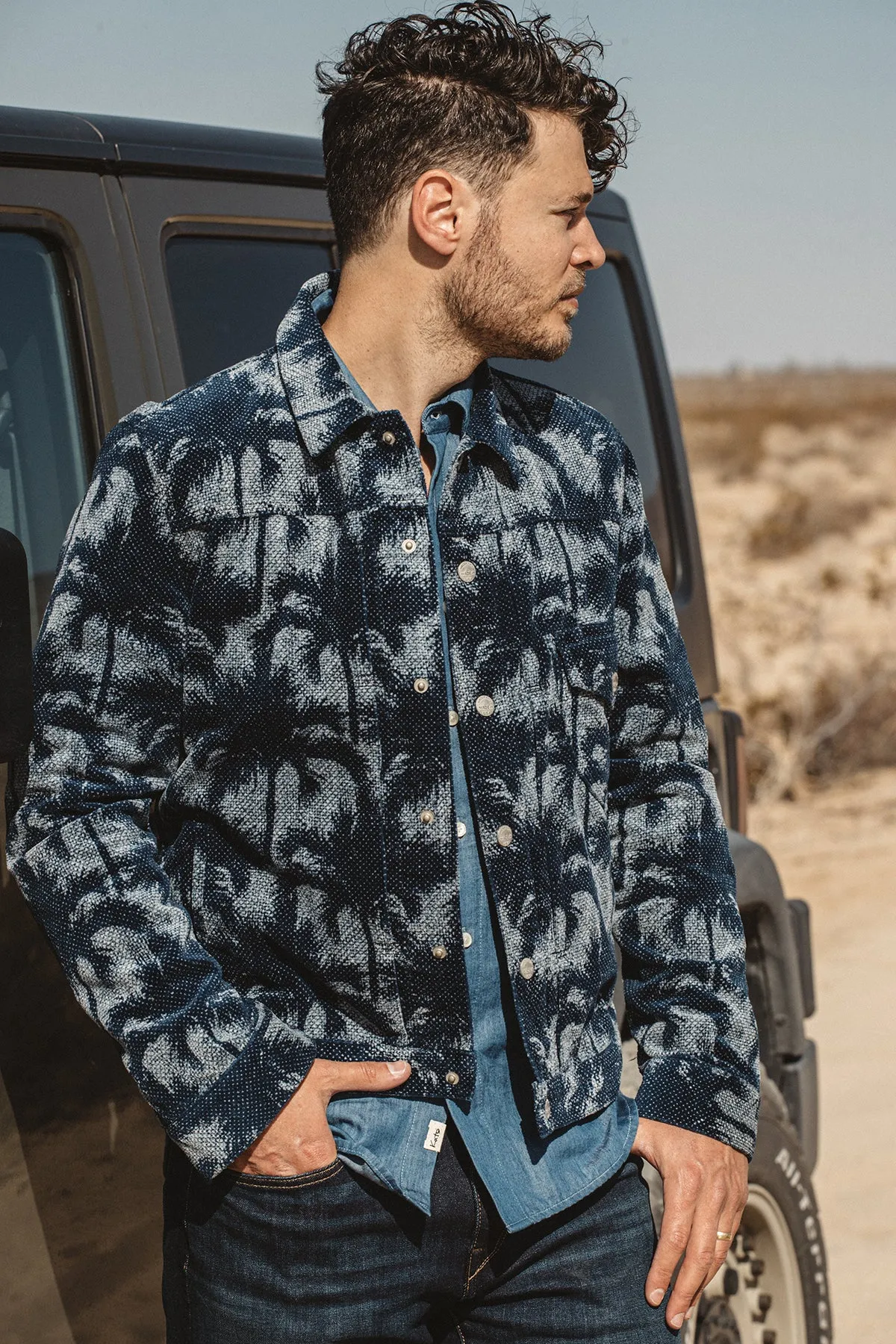 The Blade Printed Corduroy - Dark Indigo