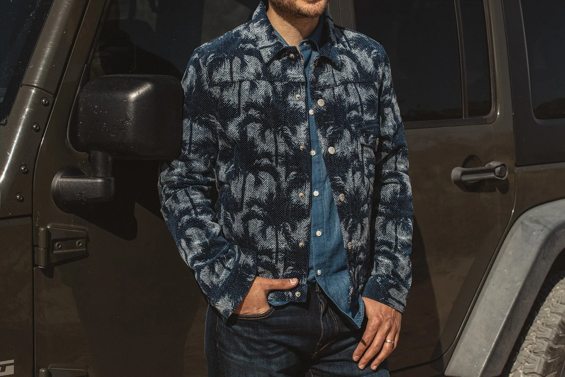 The Blade Printed Corduroy - Dark Indigo