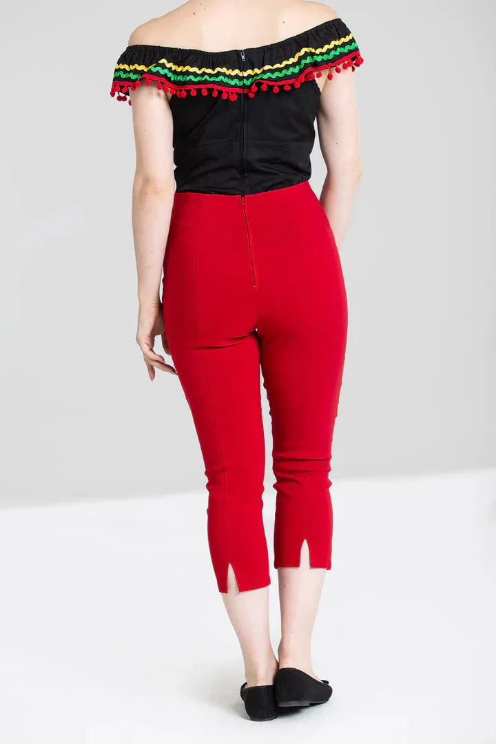 Tina Capris in red by Hell Bunny