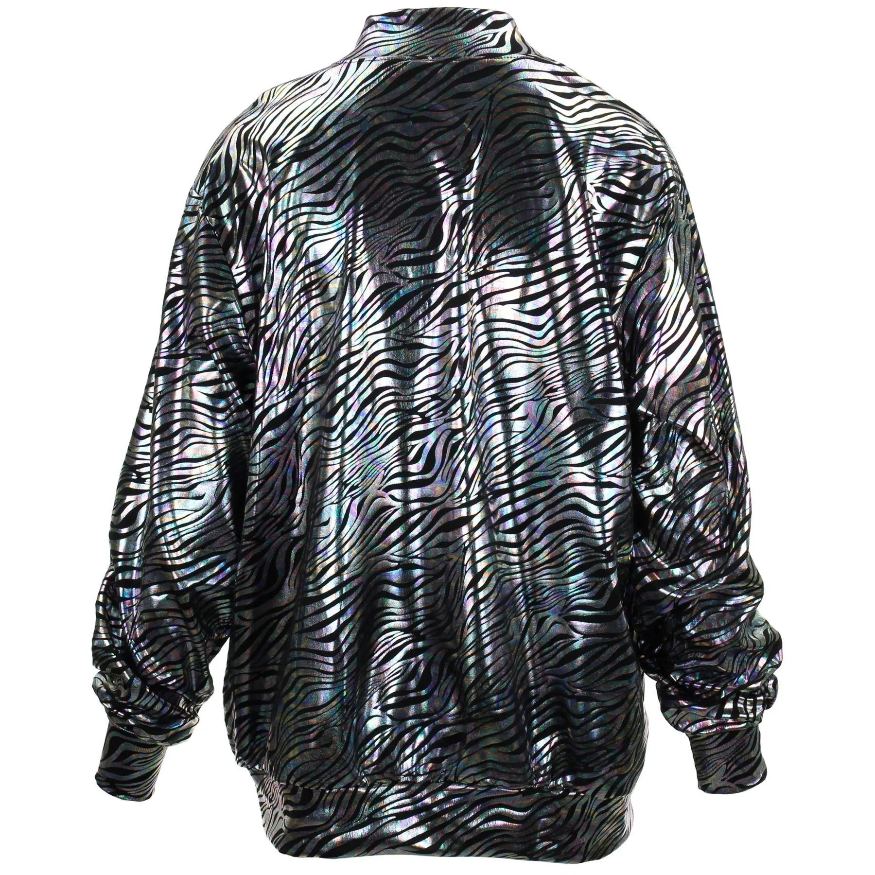 Unisex Shiny Bomber Jacket - Zebra