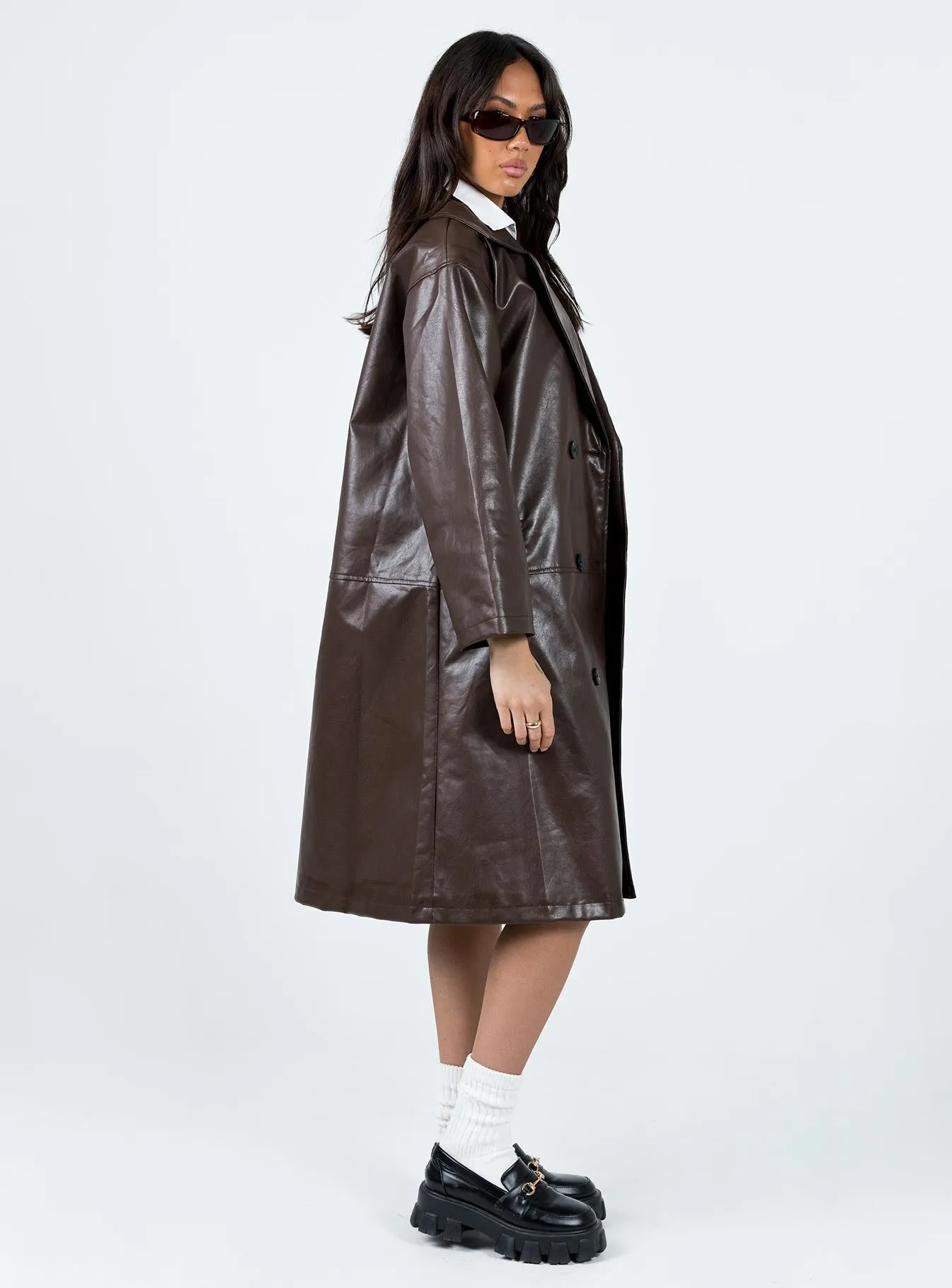 Utinga Faux Leather Jacket Brown