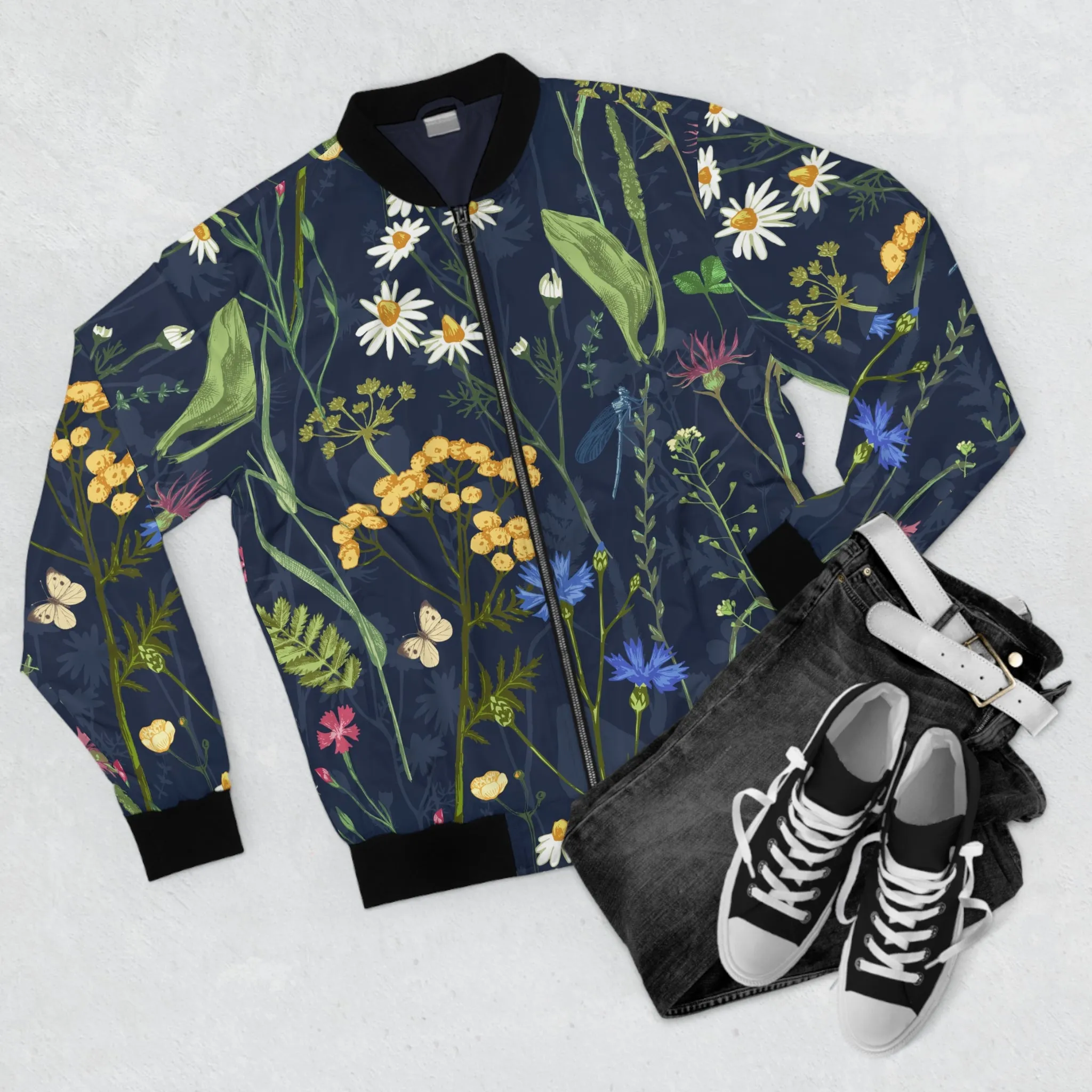 Vintage Botanical Bomber Jacket