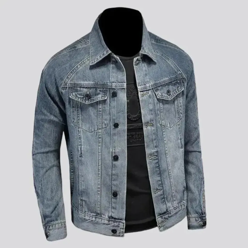 Vintage stonewashed men's denim jacket