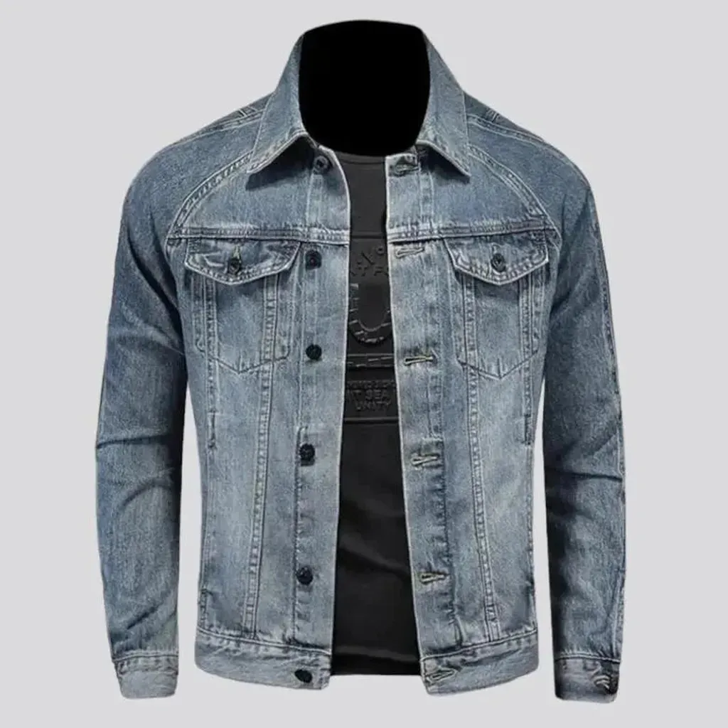 Vintage stonewashed men's denim jacket