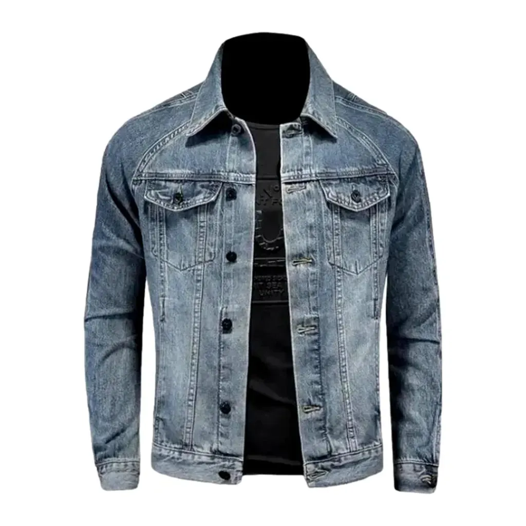 Vintage stonewashed men's denim jacket