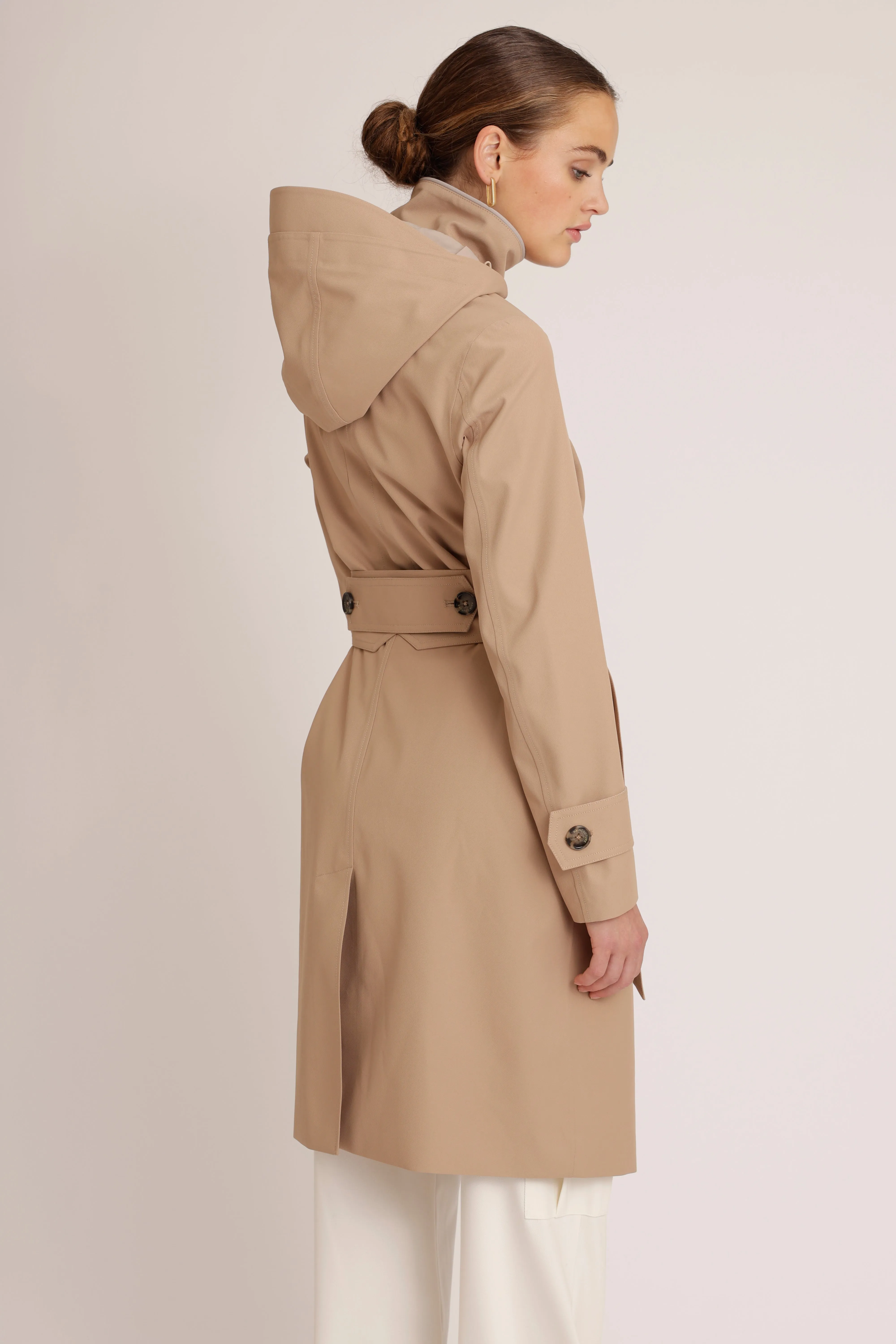 Waterproof Waistbelt RainCoat - Beige