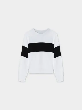 Wide Stripe Bomber-White/Black