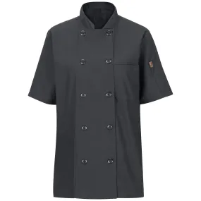 Women's Short Sleeve Chef Coat with OilBlok   MIMIX 045X - Charcoal