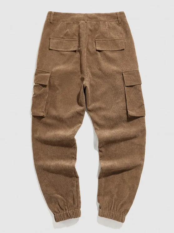 Wool Blend Shacket And Corduroy Pants Set