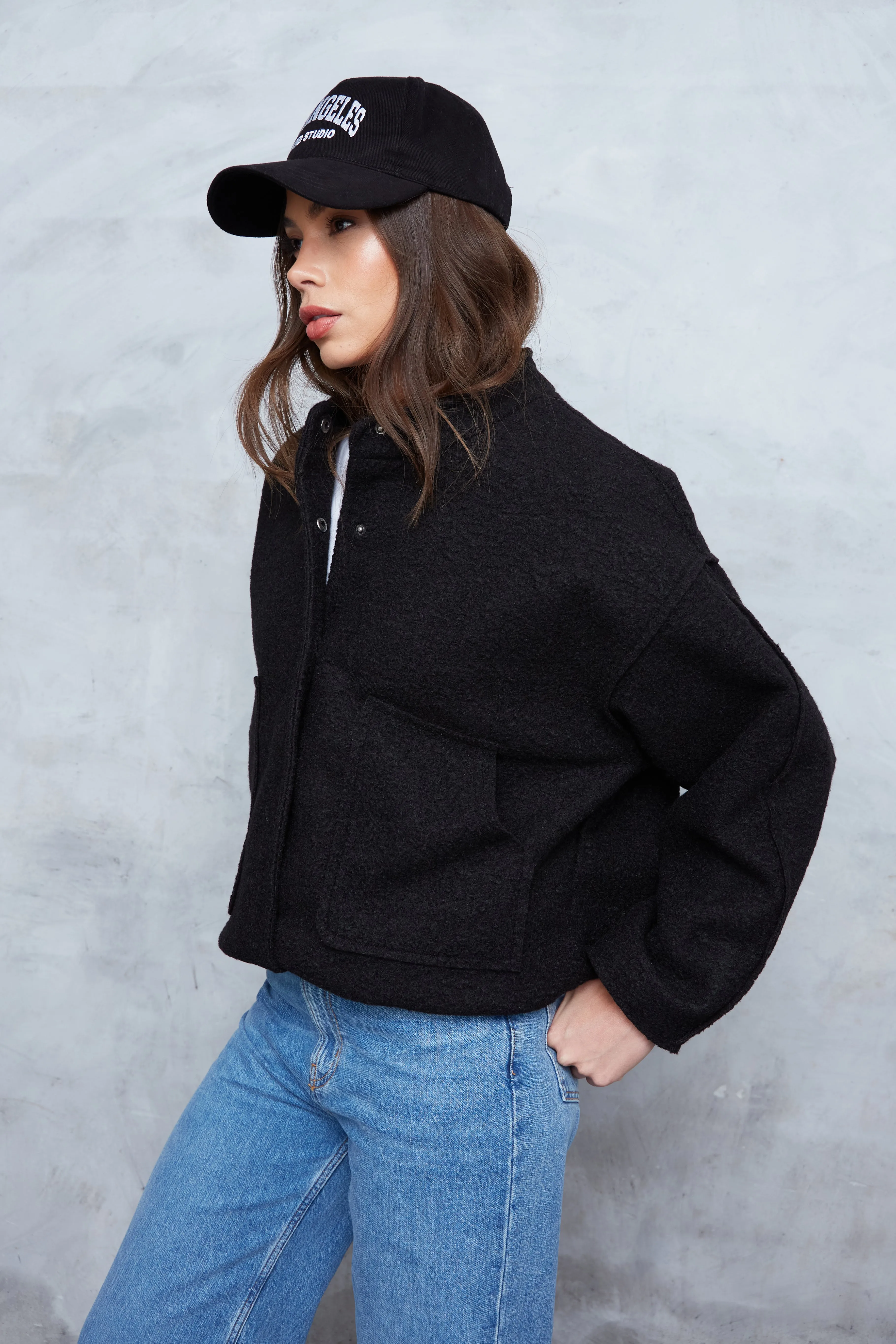 WOOL OVERSIZED BOMBER