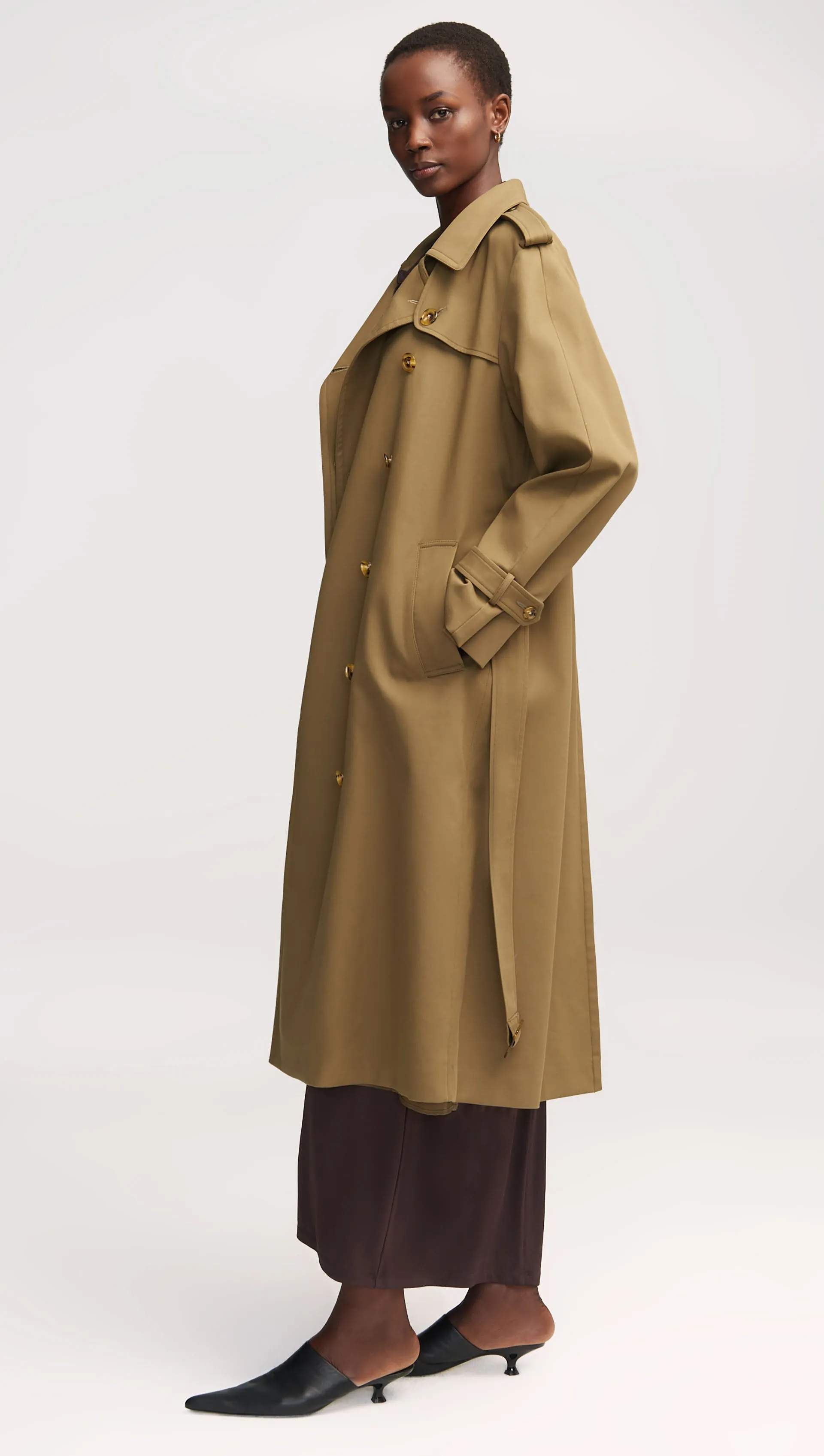 Work Trench in Cotton Twill | Khaki Green