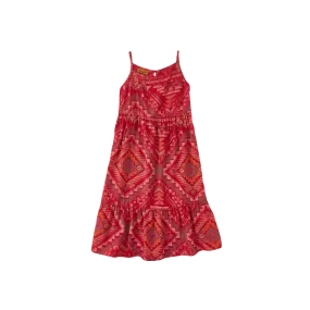 Wrangler Kid's Retro Aztec Maxi Red Dress