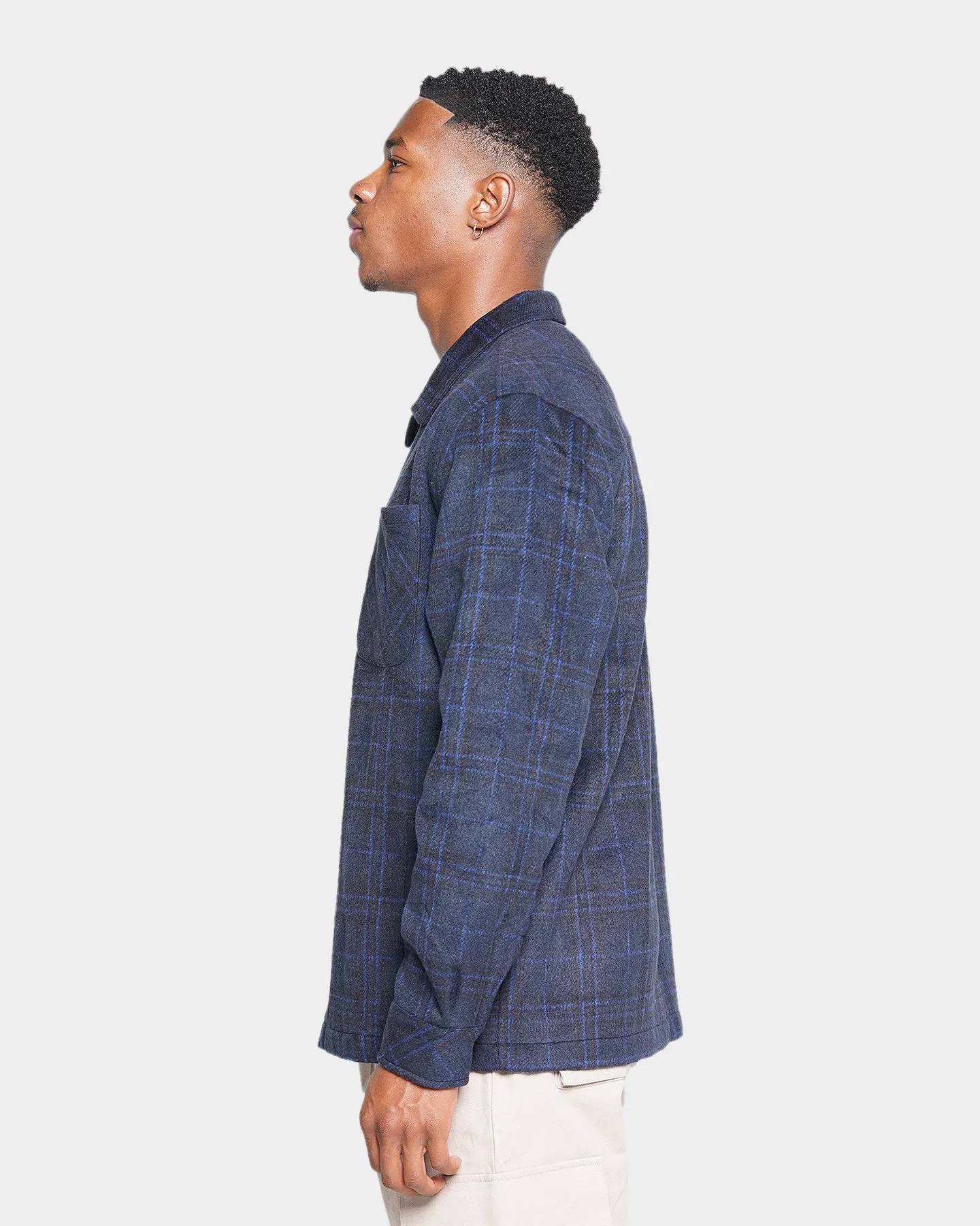 XXIII Vitus Zip Up Flannel Shacket Blue/Black