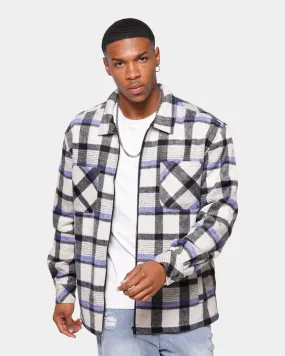 XXIII Vitus Zip Up Flannel Shacket Blue/White