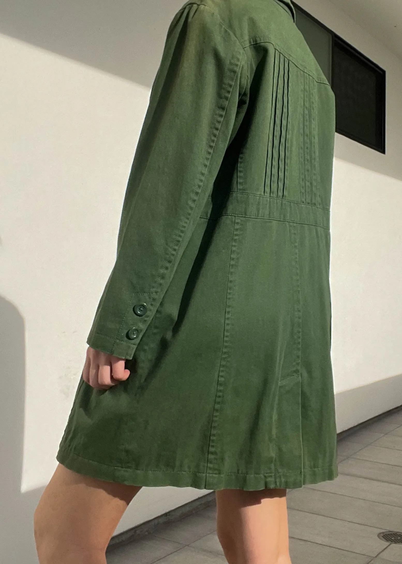 Y2k Green Midi Trench (M-L)