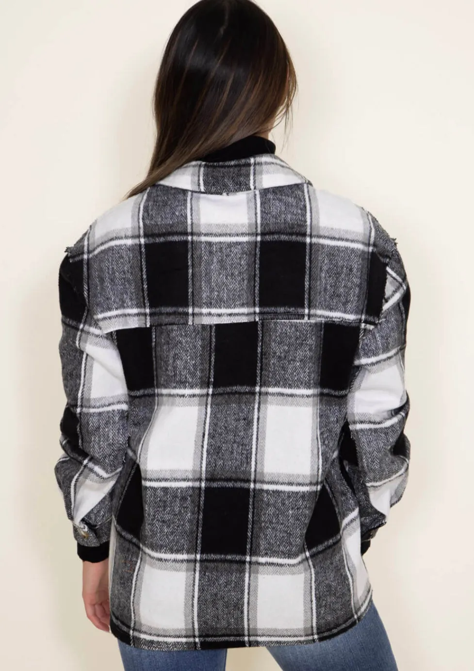 Yosemite Shacket Plaid Black Simply Southern